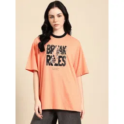 Hang and wear Printed Drop-Shoulder Sleeves Relaxed Fit Pure Cotton T-shirt-picture-23