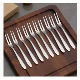 haniza 10 FRUIT FORK Disposable Stainless Steel Fruit Fork Set-picture-16