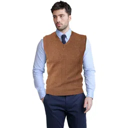 hans craft Men Solid V Neck Multicolor Sweater-picture-24