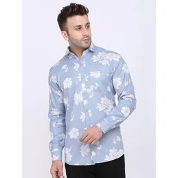 HANUMNTRA Comfort Floral Printed Spread Collar Regular Fit Polycotton Casual Shirt-picture-23