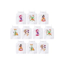 HAP Girl Pack Of 10 Printed Cotton Camisoles-picture-30
