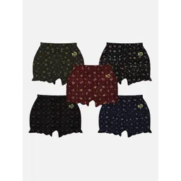 HAP Girls Pack Of 5 Anti Microbial Printed Mid Rise Boy Shorts-picture-27