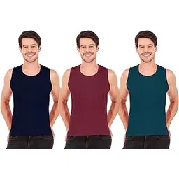 hap Men's 100% Cotton Gymvest/Muscle Vests/RibVest (Assorted Colours) - Pack of 3-picture-34