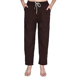 happening Women Winter Stretchable Soft Corduroy Trouser with Fleece - Pull Up (NO Zip) - HIGH Rise - 4 English Colors - Elastic Waist to Fit 30 to 34 inches-picture-49