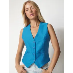 Happiness istanbul V-Neck Sleeveless Waistcoat-picture-29