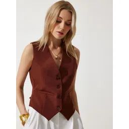 Happiness istanbul V-Neck Slim-Fit Waistcoat-picture-24