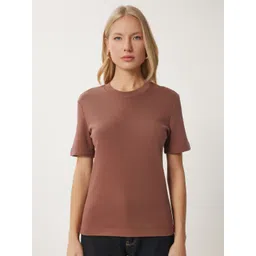 Happiness istanbul Women Drop-Shoulder Sleeves T-shirt-picture-27