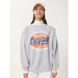 Happiness istanbul Women Graphic Printed Oversized Round Neck Long Sleeves Sweatshirt-picture-13