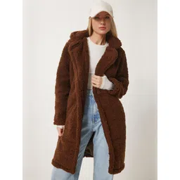 Happiness istanbul Women Single Breasted Notched Collar Overcoat-picture-17