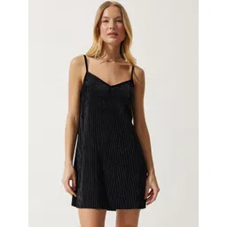 Happiness istanbul Women Striped Shoulder Straps Sleeveless A-Line Dress-picture-27