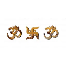 happiny 14 cm 2 Om & 1 Swastik Golden, 3D Acrylic Mirror wall Décor Stickers Self Adhesive Sticker-picture-10