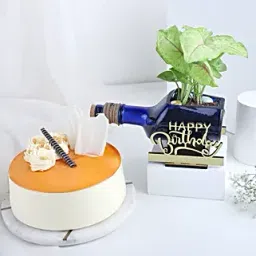 Happy Birthday Plant N Butterscotch Cake Combo-picture-28