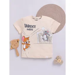 Happy Faces Boys Tom & Jerry Printed Pure Cotton T-shirt image 1