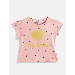 Happy Faces Girls Typography Print Pure Cotton T-shirt-picture-43