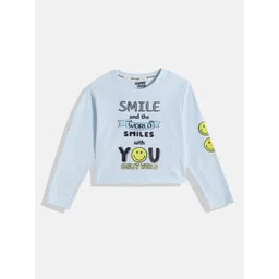 Happy Faces Girls Typography Print Pure Cotton T-shirt-picture-34