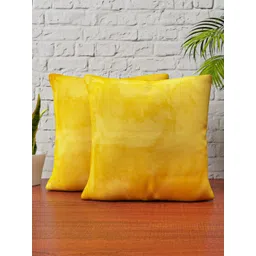 HAPPY HUES Yellow Abstract Printed Square Cushion Cover-picture-16