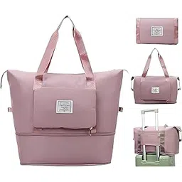 happy murti HM Foldable Ladies Travel Bags for Women Luggage | Duffle Bags for Travel for Women | Stylish Shopping Waterproof Traveling Hand Luggage Bag | 7 Kg Airport Bag | Hospital Maternity Bag | (Pink)-picture-12