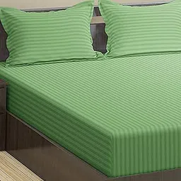 harbell home 300 TC Cotton Queen Striped Flat Bedsheet image 2