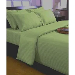 harbell home 300 TC Cotton Queen Striped Flat Bedsheet image 1