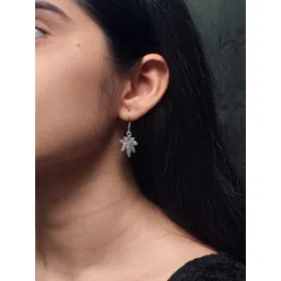 Hardin Style German Silver-Plated Leaf Shaped Oxidised Drop Earrings-picture-20