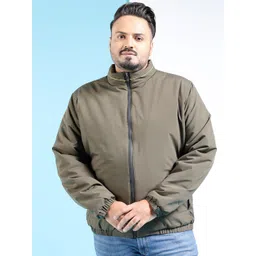 hardsoda by the indian garage co HARDSODA Plus Size Mock Collar Lightweight Bomber Jacket-picture-28