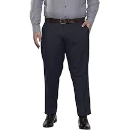 hardsoda by The Indian Garage Co Men Plus Size Regular Fit Self Design Mid-Rise Stretchable Trousers-picture-49