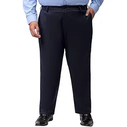 hardsoda by The Indian Garage Co Men Plus Size Regular Fit Self Design Mid-Rise Stretchable Trousers-picture-50