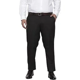 hardsoda by The Indian Garage Co Men Plus Size Regular Fit Self Design Mid-Rise Stretchable Trousers-picture-13