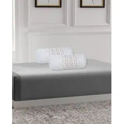 hargunz Set of 2 Floral Embroidered Bolster Pillow Covers 32" x 16"-picture-22