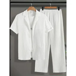 hari trendz clothing Men Night Suit Set White Self Design-picture-14