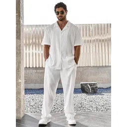 hari trendz clothing Men Night Suit Set White Self Design-picture-11
