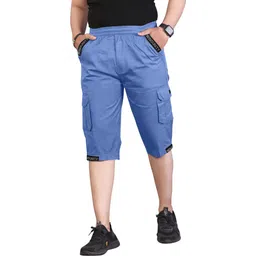 haricreation Solid Men Blue Cargo Shorts-picture-22