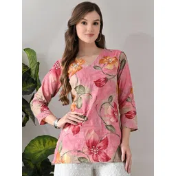 HARIKS Women Floral Printed V-Neck Top With Palazzos Co-Ords-picture-27