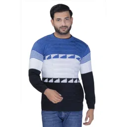 harjot Men Colorblock Round Neck Multicolor Sweater-picture-14