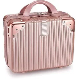 harly Portable Hard Cosmetic Bag Travel Case, Small Travel Hand Luggage with Elastic Band, Mini Abs Carrying Makeup Case Suitcase (Roj Gold)-picture-15