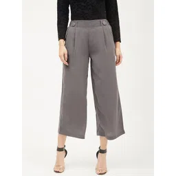 Harpa Women Grey Smart Regular Fit Solid Parallel Trousers-picture-29