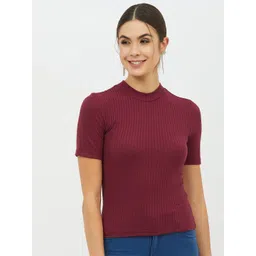 Harpa Women Maroon Solid Top-picture-30