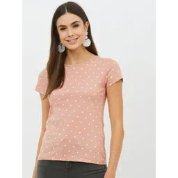 Harpa Women Pink Printed Round neck T-shirt-picture-34