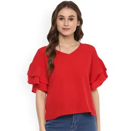 Harpa Women Red Solid Top-picture-37