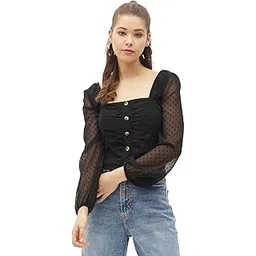 harpa Women's Polyester self Design Long Sleeve Regular Fit Blouse Pack of 1-picture-37