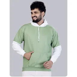 HARPITA Men Colourblocked Hooded Pullover Sweatshirt-picture-13