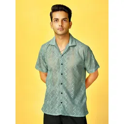 HARPITA Men Comfort Semi Sheer Printed Casual Shirt-picture-34