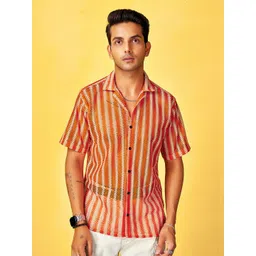 HARPITA Men Comfort Sheer Striped Casual Shirt-picture-25