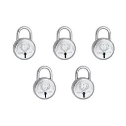 Harrison 40 mm Brass and High Carbon Steel Bright Chrome Plated Padlock with 3 Keys (Pack of 5)-picture-10