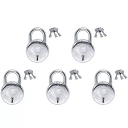 Harrison 50 mm Brass and Hardened Steel Chrome Plated Padlock with 3 Keys (Pack of 5)-picture-36