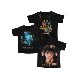 Harry Potter by Wear Your Mind Boys Black & chinese black 3 Printed T-shirt-picture-27