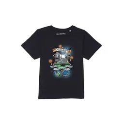 Harry Potter by Wear Your Mind Boys Navy Blue & White Harry Potter Printed Cotton T-shirt-picture-12