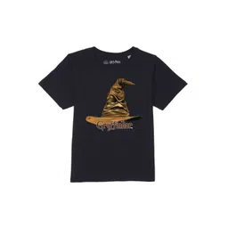 Harry Potter by Wear Your Mind Boys Navy Blue Printed Pure Cotton T-shirt-picture-12