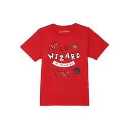 Harry Potter by Wear Your Mind Boys Red & White Pure Cotton Harry Potter Printed T-shirt-picture-54