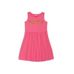 Harry Potter by Wear Your Mind Girls Pink Printed Dress-picture-15